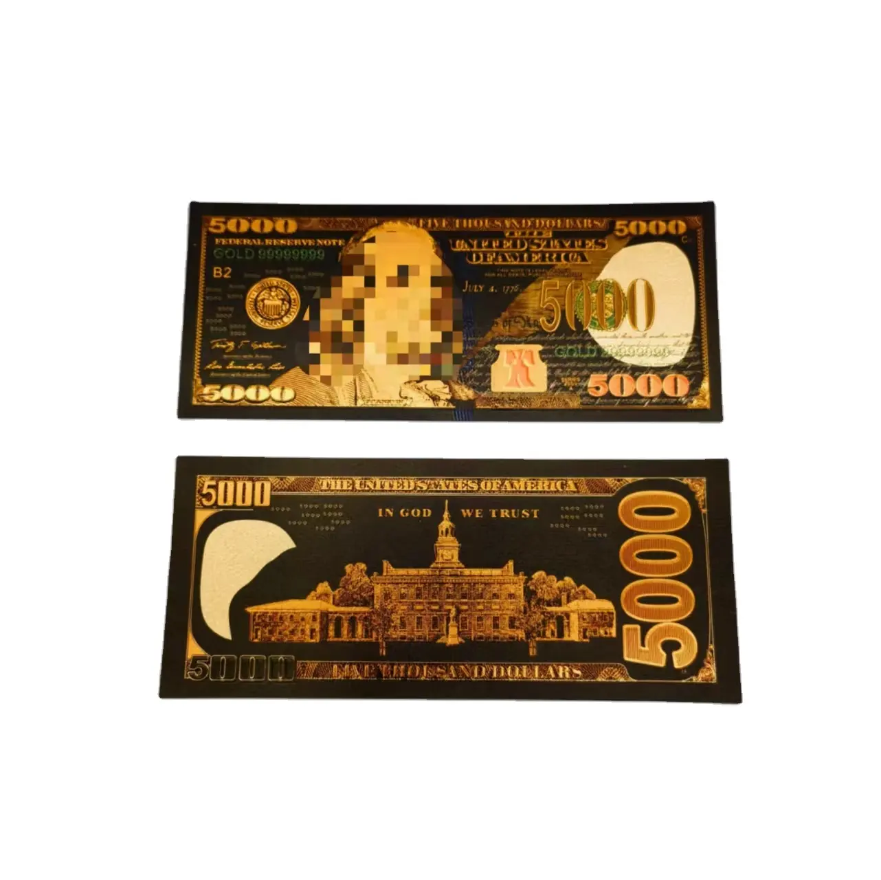 New Waterproof Black gold foil design USA dollar money 500and1000 dollar bills USD Black banknote