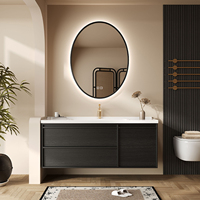 Ensemble de meuble-lavabo de salle de bain moderne et personnalisé, style minimaliste, vasque simple, armoires faciles à installer