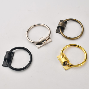 European Style Round Cabinet Handles Zinc Alloy Antique Bronze Black <b>Gold</b> Silver <b>Drawer</b> Door Hardware Ring <b>Pulls</b> - Product Image 2