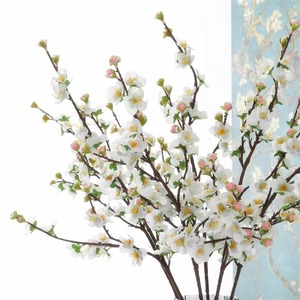 Bán Buôn Bất Cảm Ứng Hoa Cao Su Nhân Tạo Màu Trắng Hồng Đào Hoa Anh Đào Chi Nhánh Hoa Cho Đám Cưới Nhà Trang Trí - Product Image 4