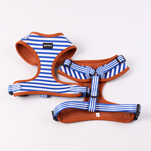 Okeypets-Conjunto de arnés y <span class=keywords><strong>collar</strong></span> de correa para perros pequeños, medianos, sin tirones, sin estrangulamiento, reflectante, ajustable, a cuadros - Product Image 3