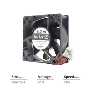 Ventilador Axial de Refrigeración SANYO DENKI San Ace 9G1212P1G04 120*120*38mm 12V DC 11.76W 0.83A 137CFM 3600rpm para Servidores y Equipos de Telecomunicaciones - Product Image 2