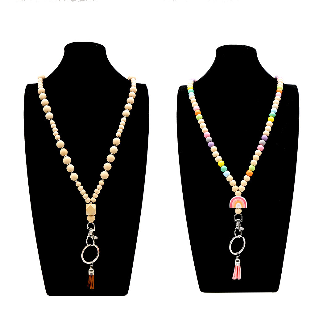 New Teacher Lanyard Gold and White Beaded Lanyard Classy Personalized Lanyard Customized Badge Holder Image 5