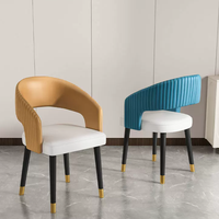 Chaise de salle à manger en acier de style italien, mobilier de maison, chaise de restaurant moderne et minimaliste avec dossier, recommandée par les designers