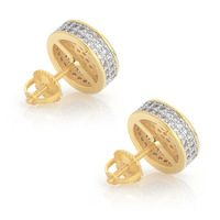Boucles d'oreilles rondes en zircon CZ pour femmes, bijoux à clou, glaçage pour rappeur, 2022