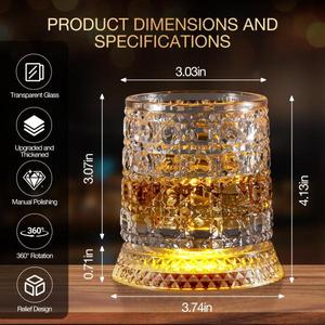 Juego de Vasos de Whisky de Cristal de 9.5 oz con Logotipo Personalizado, en Caja de Regalo, para Licor, Bourbon y Cócteles - Product Image 4