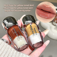 Produits de beauté personnalisés en gros CAPPUVINI Gloss à lèvres coréen double teinte effet miroir Huile à lèvres hydratante Rouge à lèvres liquide non collant
