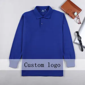 Custom Long Sleeve Men's POLO Shirt Hotel Working Clothing Polo Shirt Class Uniform Culture Men's T-shirt