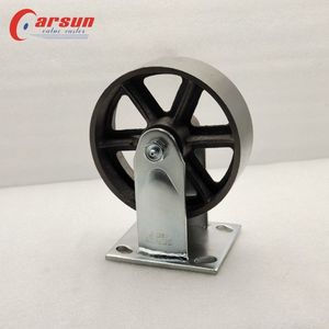 Roue pivotante robuste de 6 pouces en fonte/acier pour four, roue pivotante rigide de 150 mm de diamètre avec roulement à billes, roue galvanisée - Product Image 4