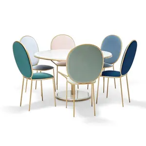 coffee shop dessert tea shop stainless steel double circle golden dining chair