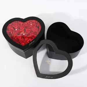 Luxury paper cardboard heart shape wedding favour candy chocolate flowers gift packaging boxes for wedding guests