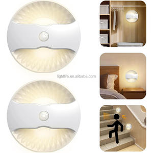 2er Pack Smart Linkage Bewegungs sensor Nachtlicht wiederauf ladbar 3 Modi Magnetische LED-Wandschrank leuchte für Badezimmer flur treppen - Product Image 1
