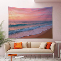 Décoration murale en polyester lavable, imprimée sur mesure, paysage nuageux coloré, haute qualité, écologique, style Art Déco, pour mariage et anniversaire