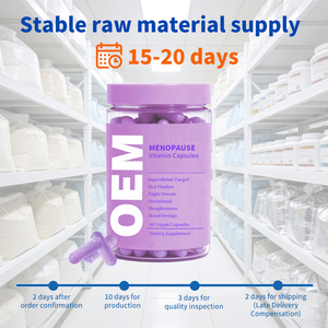 Cápsulas para la Menopausia de Marca Privada OEM para Mujeres con Vitamina D3, B6 y Cohosh Negro, MOQ Flexible, Lanzamiento Rápido, Certificación cGMP y COA - Product Image 3