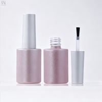 Bouteilles en verre rose transparentes de 15 ml pour huile à ongles de luxe, avec bouchon pinceau, personnalisables avec logo, pour gel UV, contenants vides