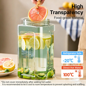Jarra de Agua para Refrigerador de Plástico de Gran Capacidad Resistente a Altas Temperaturas para Té de Frutas y Bebidas Frías con Grifo - Product Image 3