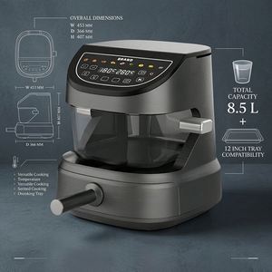 Four à air chaud 8,5 L avec 2 paniers, four grille-pain, cuisinière à pizza 12 pouces, pas de retournement nécessaire, gain de place, contrôle numérique, OEM ODM - Product Image 6