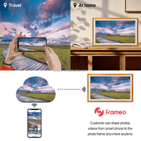 专业定制智能32英寸木质数码艺术安卓WiFi大容量框架重力感应水平垂直视频下载