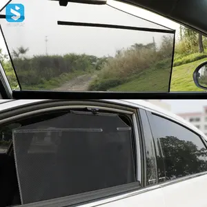 Toptan araba pencere rulo perdeler-Otomatik PVC rulo araba güneşliği yan pencere araba güneş gölge perde