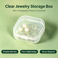Boîte de rangement carrée en plastique transparent SUNSHING pour bouchons d'oreilles, étui de transport pour bouchons d'oreilles, mini conteneur pour bijoux et boucles d'oreilles