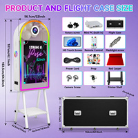 Miroir Photobooth Portable avec Imprimante Intégrée, Éclairage d'Appoint, Écran Tactile 32 Pouces, Machine Photobooth Arc Magique