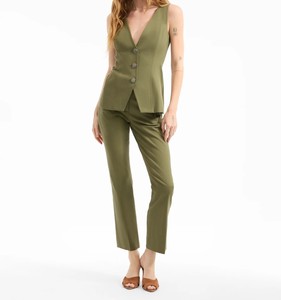 Chaleco Casual de Mujer con Cuello en V y Botones, de Poliéster/Algodón, Transpirable y Resistente al Viento - Product Image 2