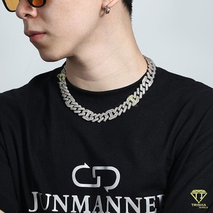 Cadena de diamantes de moissanita Mariner de dos tonos de plata 925 de suministro directo de fábrica, perfecta para regalo y uso de joyería disponible para la venta - Product Image 4