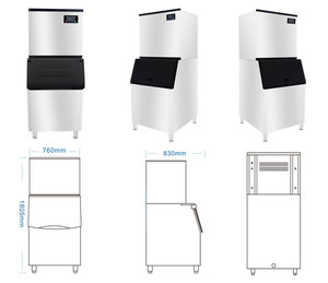 Machine à glace cube pleine grandeur refroidie par air 700LBS Source d'alimentation électrique à écran tactile 500kg Ice <span class=keywords><strong>Home</strong></span> Hotels Kitchens Used - Product Image 6