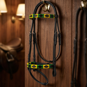 Bridon d'équitation en cuir de qualité élégante, fait main, réglable, pour l'équitation professionnelle - Product Image 3