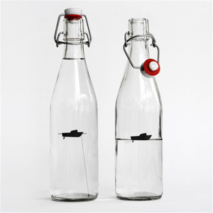 Botella <span class=keywords><strong>de</strong></span> Vidrio Cuadrada/Redonda <span class=keywords><strong>de</strong></span> <span class=keywords><strong>1</strong></span> <span class=keywords><strong>Litro</strong></span> (1000 ml) para <span class=keywords><strong>Agua</strong></span>, Jugo, Aceite y Bebidas con Tapas Abatibles y Tapas <span class=keywords><strong>de</strong></span> Rosca - Product Image 3