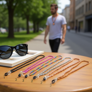 Cadena para Gafas de 70CM, Cadena de Tres Vías Multicolor, Soporte para Gafas - Product Image 3