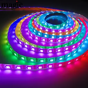 Ws2812B IP65 Penutup Lem Silikon 60 LED Per Meter RGB SK6812 Ws2812 Strip IP65