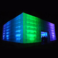 Tente de discothèque portable Zhenmei à LED, en matériau Oxford gonflable, 26 pieds x 16,4 pieds x 13 pieds, installation facile