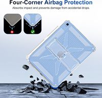 Étui transparent pour iPad 6e/5e génération (9,7 pouces) avec support pour stylet, pare-chocs en silicone TPU souple, résistant aux chocs