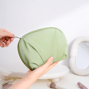 Bolsa de Maquillaje Beilian, Media Luna, Ligera, Portátil, Estuche de Viaje, Gris con Azul Claro, Rh2533 - Product Image 1