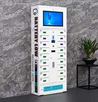 Casiers de recharge pour smartphones, système de stockage en libre-service ; prend en charge la recharge solaire ; accepte les paiements en espèces et par carte