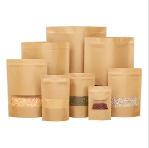 Cheap Price Resealable Stand Up Pouch Packing Kraft Paper Bag China