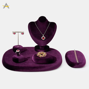 Présentoir à bijoux Auralux personnalisé de luxe en velours pour boucles <span class=keywords><strong>d</strong></span>'oreilles, bagues, colliers et bracelets - Product Image 1