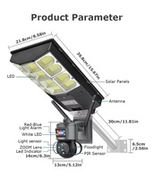 Caméra de sécurité extérieure solaire 4G WIFI EU intégrée avec éclairage LED 200W, capteur de mouvement radar, 6MP Ultra HD, IP66