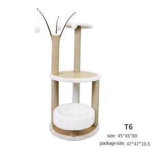 Kingtale Pet fornitore naturale Sisal corda amaca culla per gatti gattini alto gatto arrampicata Stand con peluche trespolo giocattoli - Product Image 6