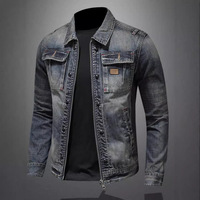 2025 automne rétro Vintage moto veste pour hommes à la mode Style coréen coupe ajustée Denim manteau décontracté Design élégant