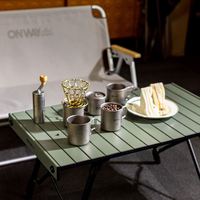 Table pliante légère en métal pour randonnée, barbecue, plage, camping, sac à dos, AC2, petite table d'extérieur en aluminium, robuste