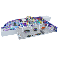 Centre de divertissement familial intérieur sur le thème de l'espace, parc de jeux gonflables commercial personnalisé avec trampoline, fosse à balles et machines de jeux d'arcade