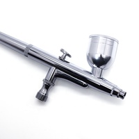 Kit complet d'aérographe multi-usage avec accessoires en cuivre pour le tatouage d'ongles, l'artisanat et la pâtisserie avec peinture pour gâteaux.
