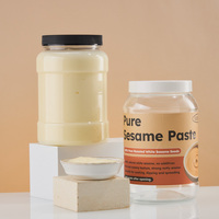 Pot rond en PET de 1000 ml et 1300 ml avec couvercle à vis, récipient en plastique transparent de qualité alimentaire pour beurre de cacahuète, mayonnaise