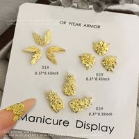 10pcs/bag Hiasan Kuku Logam Berlapis Emas Bentuk Bunga, Perhiasan Kuku Berlian Logam, Dekorasi Kuku Bunga Peony, Permata Rhinestone
