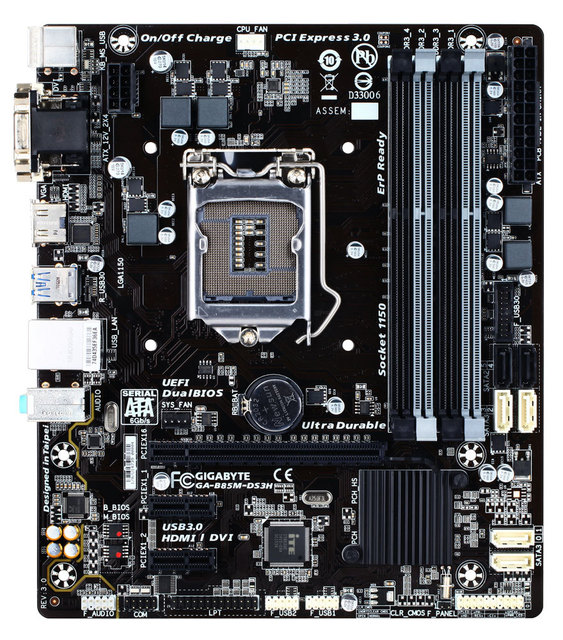 Original GIGABYTE B85M-DS3H Motherboard for 4th Gen Intel I5 I3 CPU Desktop M-ATX B85 4 DDR3 Slots 32GB LGA1150 for HD-MI USB3.0
