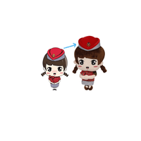 Peluche en peluche personnalisée avec comme des oreilles de lapin, motif de poupée coréenne en peluche, jouets de poupée Kpop humains personnalisés pour le bricolage