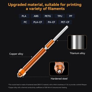 Kit de Boquillas Metálicas Creality Unicorn K2P 0.4 0.6 0.8mm de Cambio Rápido para Impresora 3D - Product Image 3