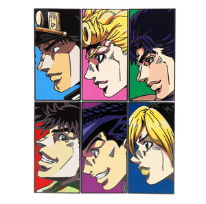 6 estilos <span class=keywords><strong>JoJo</strong></span>'<span class=keywords><strong>s</strong></span> Bizarre Adventure Anime aleación broche Cosplay Comic botón pines <span class=keywords><strong>ropa</strong></span> mochilas dibujos animados insignia esmalte - Product Image 1